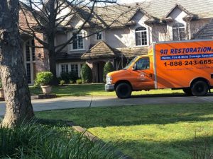 Water Damage Restoration At Hillside Job Site